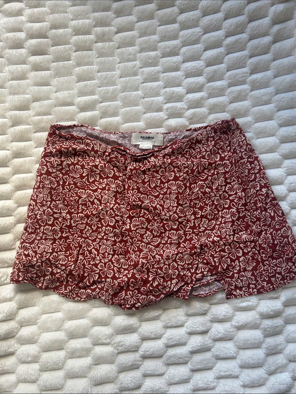 Pull&Bear Red Floral Skort